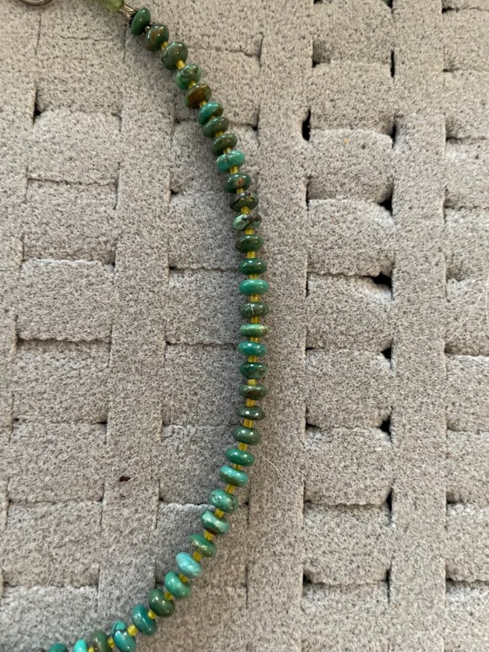 Vintage Necklace Turquoise Native ? Choker 15" 14 grams Retro 70s 60s Handmade - Picture 3 of 9